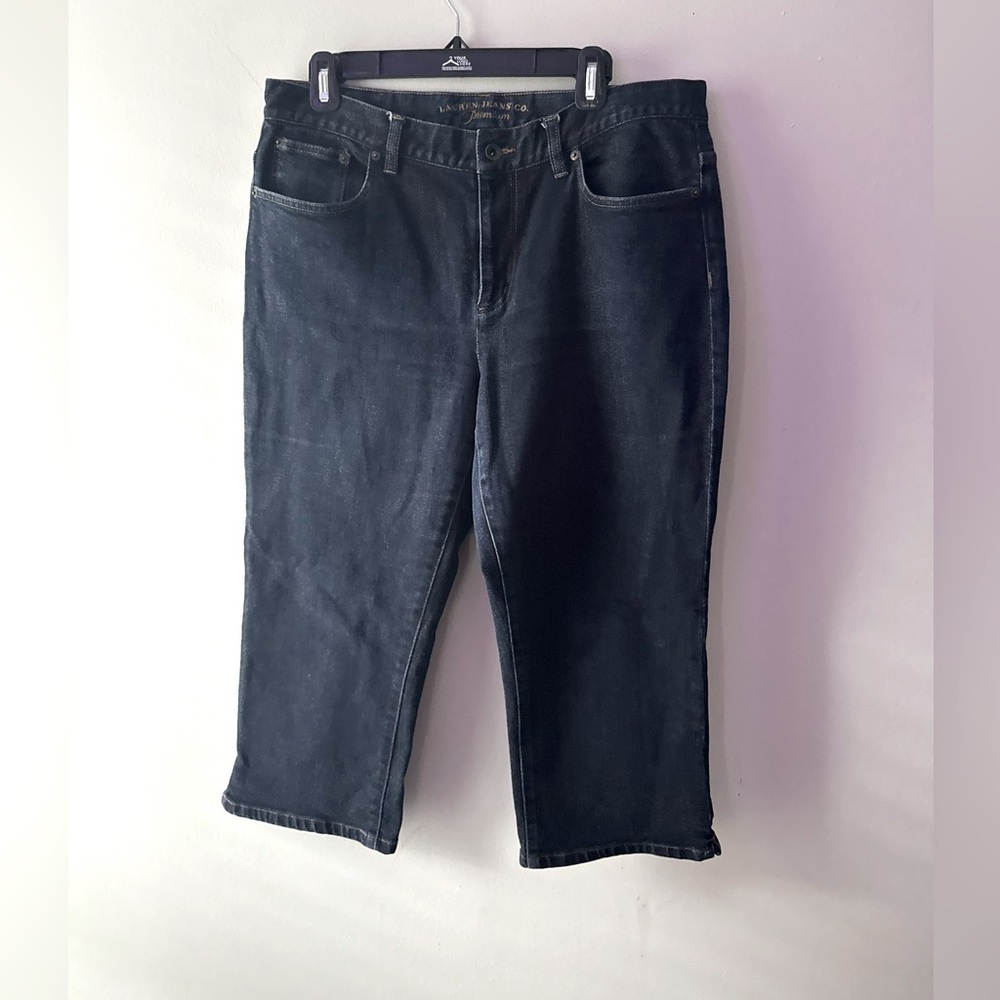 Lauren Jeans Ralph Lauren LRL Womens 12 Capri Mid Rise Navy Denim Ladies Casual